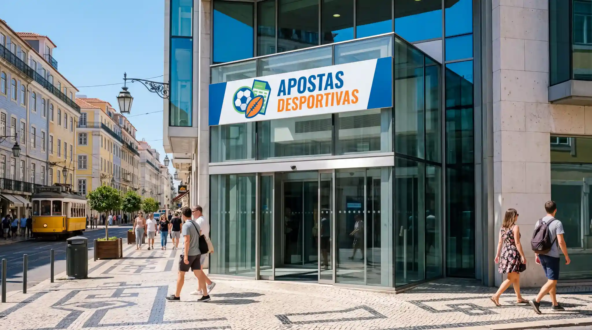 Fachada de escritório com letreiro de nova casa de apostas desportivas em Portugal